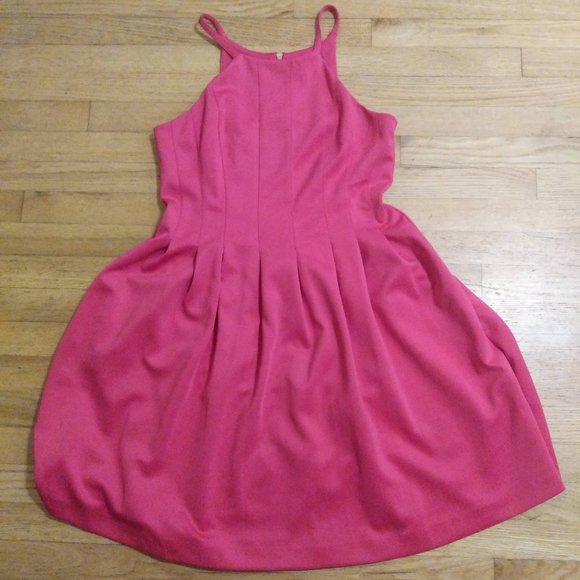 Calvin Klein Pink Scuba Watermelon Classic Fit and Flare Dress Size 10 - Picture 1 of 9